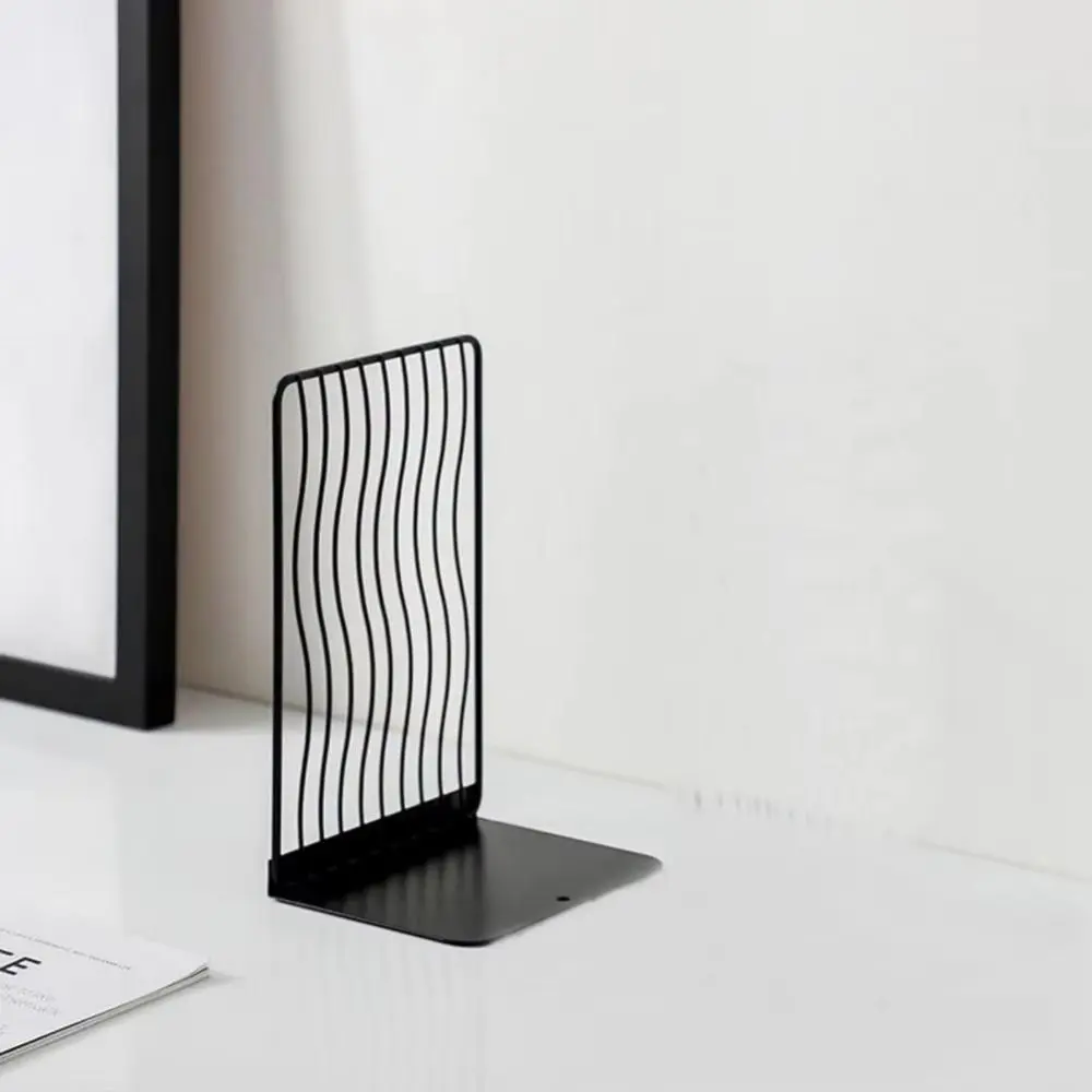 Nordic Style Hollow Metal Bookends Anti-slip Sturdy Document Holder Reusable Multifunctional Simple Book Stand Letters
