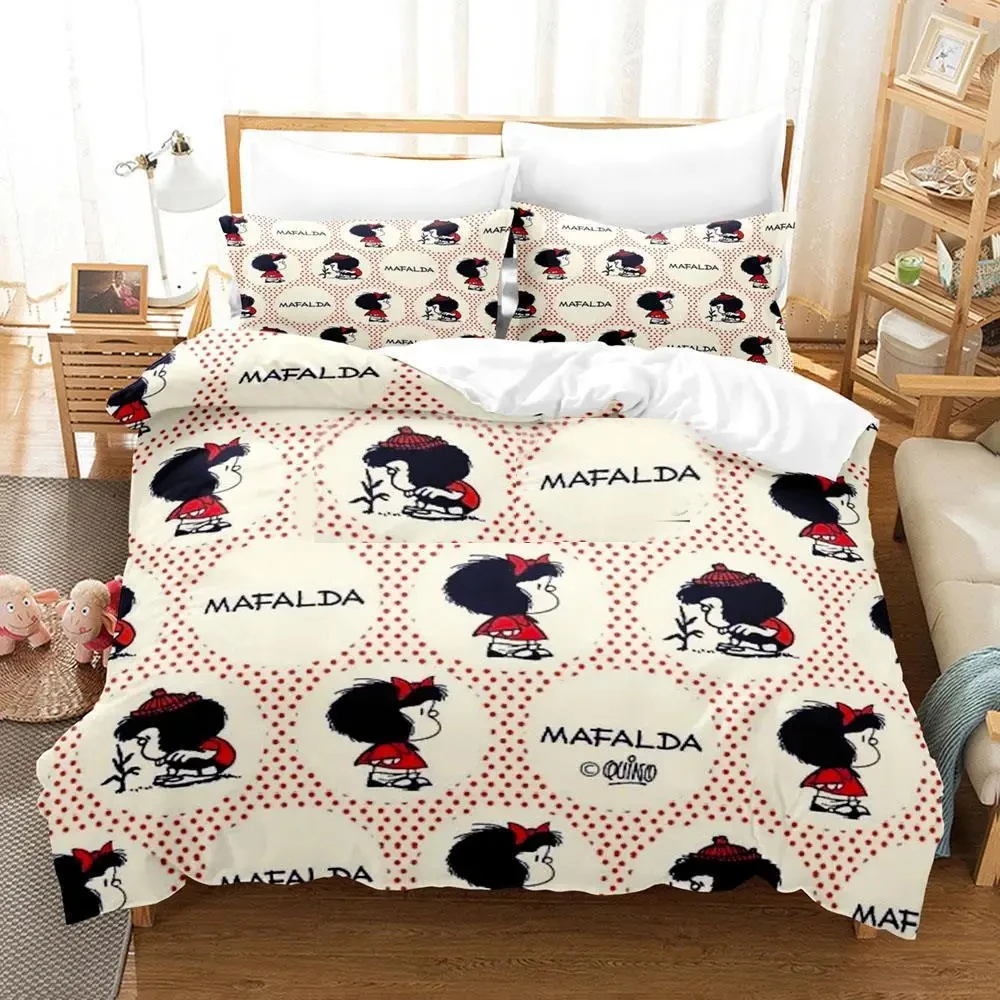 Set biancheria da letto Mafalda con stampa 3D Set copripiumino copripiumino copripiumino federa king Queen Size Set biancheria da letto per adulti