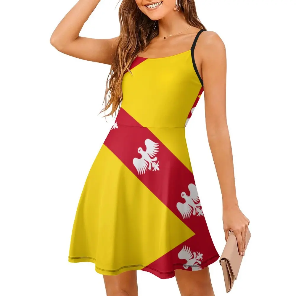 

Flag of Lorraine Women's Sling Dress Dresses Funny Graphic Sexy Woman's Gown Vacations