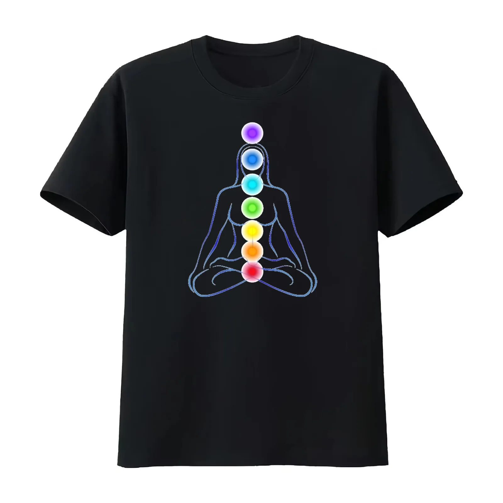 Chakras - Seven Chakra System - Yoga Teacher Instructor Gifts - 7 Chakren Colors T-Shirt Summer Casual Cotton Tee 100% Cotton