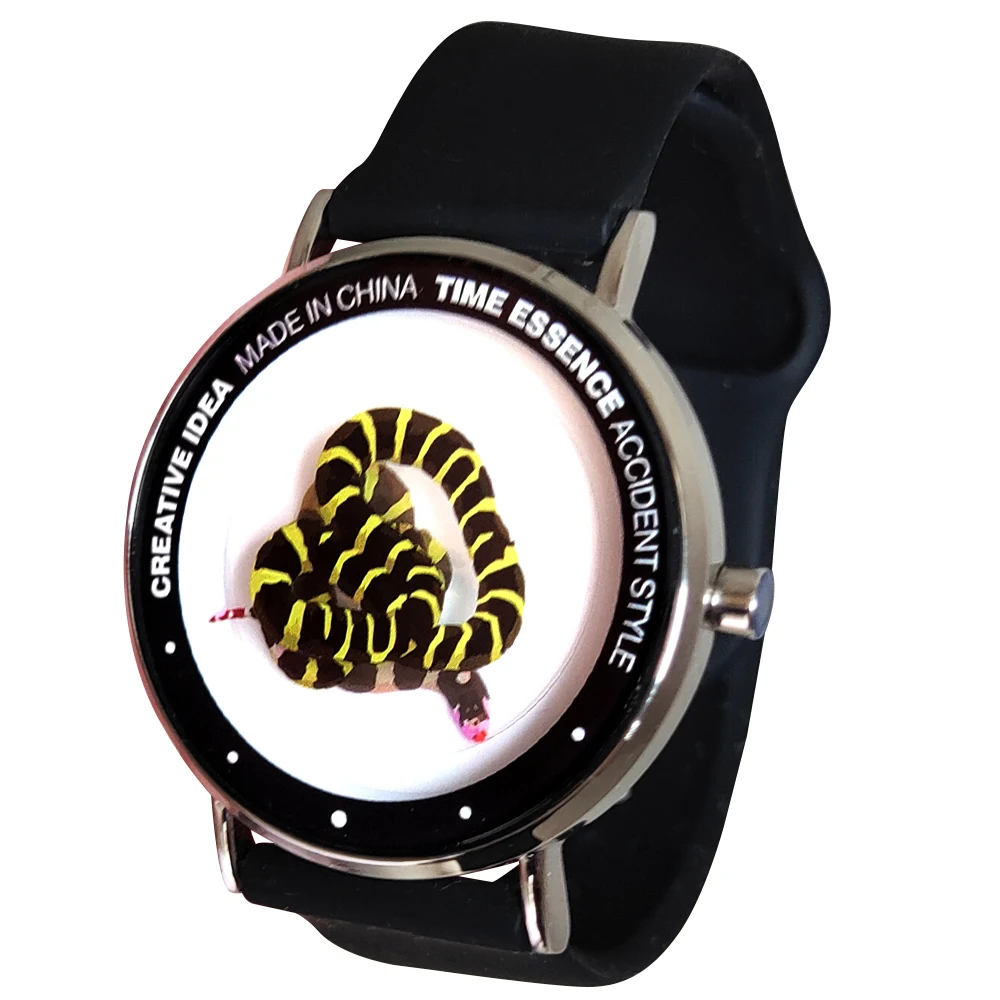 Montre serpent à quartz, design créatif, étanche