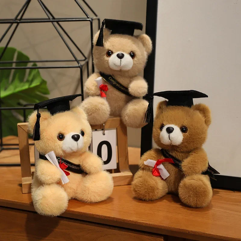 18 cm Nette Arzt Kappe Bär Puppe Kleidung Bär Kuscheltiere Plüsch Spielzeug Jungen Mädchen Studenten Abschluss Geschenk Hause Dekoration – Detail 10