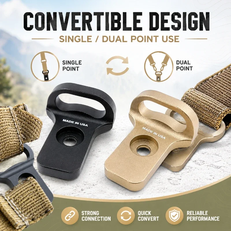 High Quality Convertible Strap Buckle Ring Single Double Point Adjustable Wear-resistant Outdoor Carry Hardware