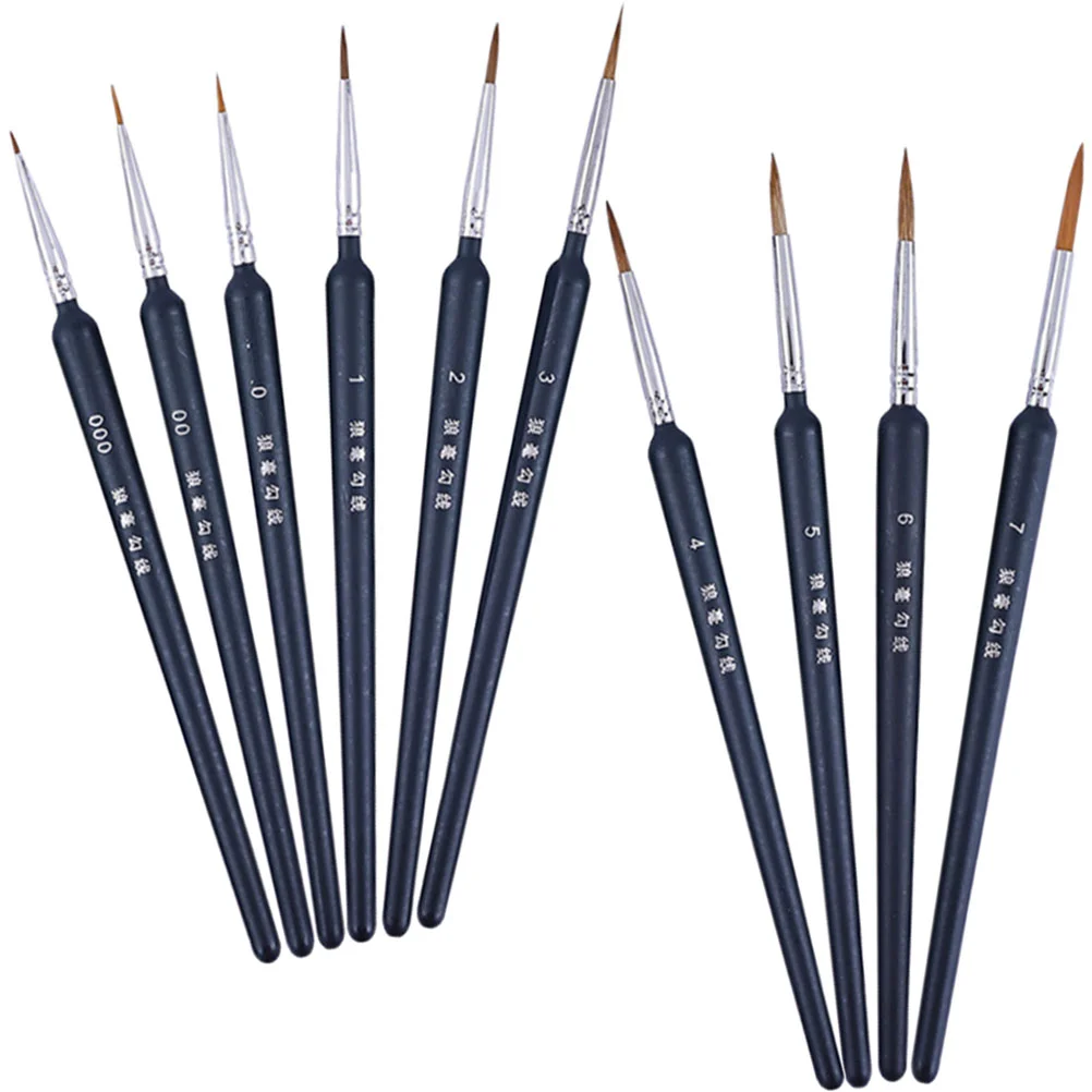 

10 Pcs Micro Brush Model Kit Paint Easel Stand Pen Detail Drawing Supplies Nail Artist Fine Painting Set