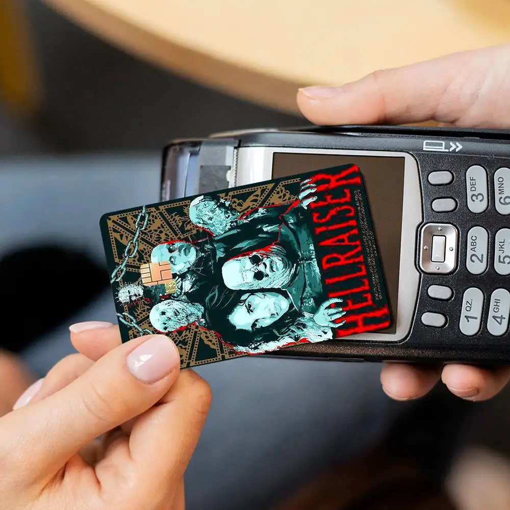Klassieke H-hellraiser Film 2024 Anime Cartoon Skin Stickers Film Tape Case Voor Grote Credit Debetkaart Voorkant