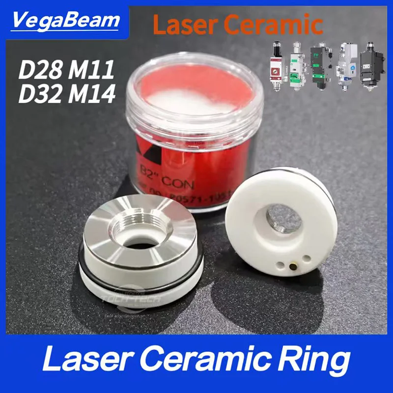 

Dia 28mm 32mm Double-hole Laser Ceramic Ring Cutting Head Parts for Raytools Bodor Reduce vibrations Cutting Head Nozzle Holder