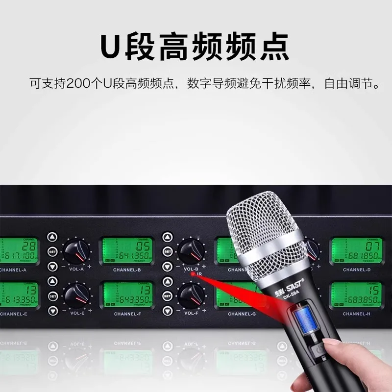 Xianke OK-69 ميكروفون لاسلكي من واحد إلى ثمانية مرحلة احترافية للمؤتمرات معقوفة أغطية الرأس ميكروفون Lavalier #3