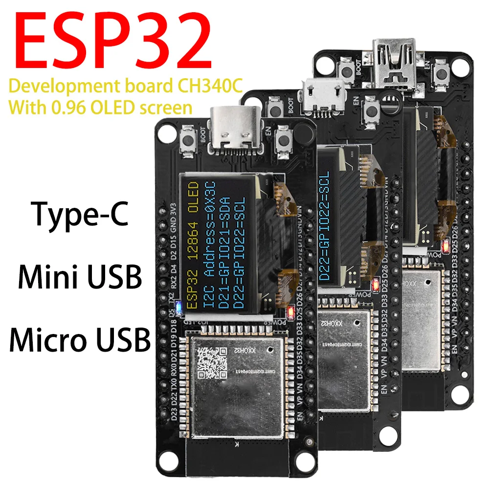 

ESP ESP32 development board ESP-32D CH340C WIFI Bluetooth development board with 0.96 OLED suitable for Arduino