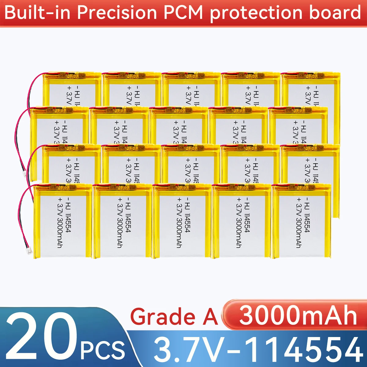 114554 3000mah 3.7V Rechargeable Lithium Li-ion Polymer Battery for 114550 104550  104555 104554 105055