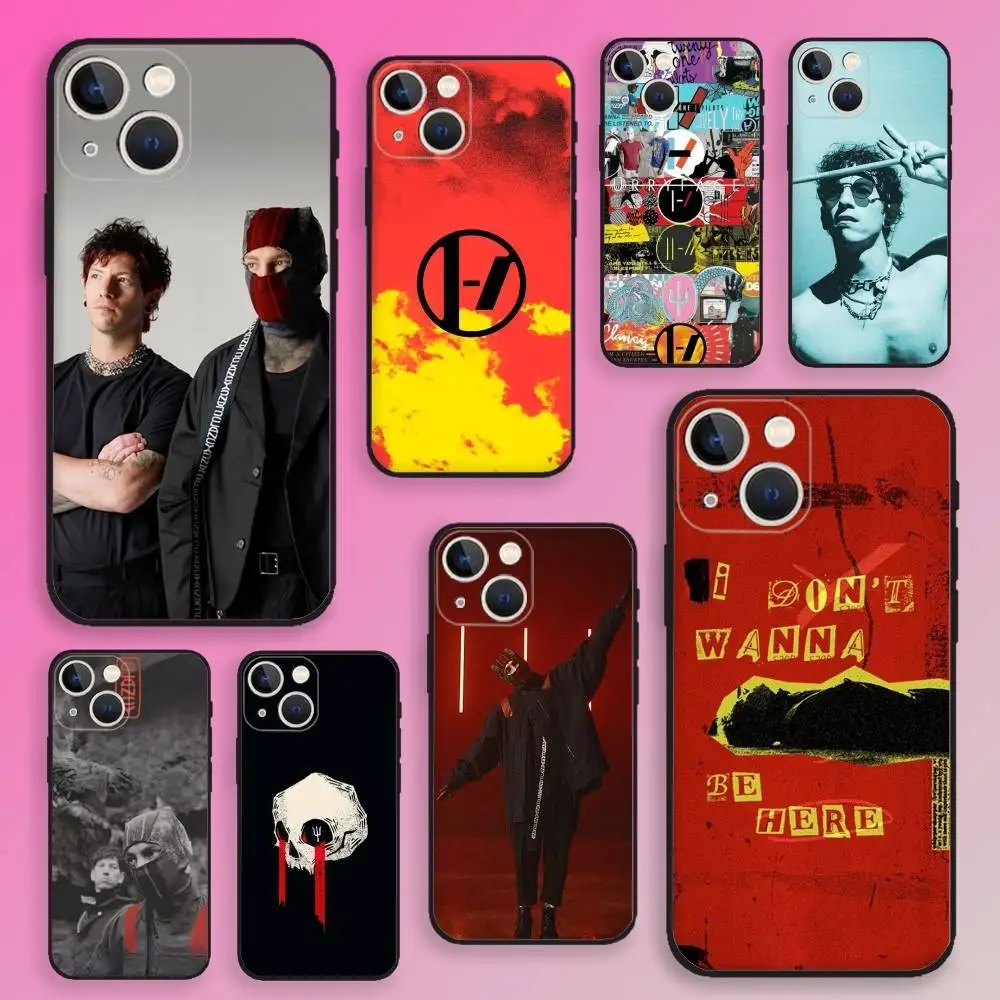 

T-Twenty O-One P-Pilots Phone Case For iPhone 16,15,14,13,12,11,Plus,Pro Max,XS,X,E,SE,Mini Soft Silicone Black Cover