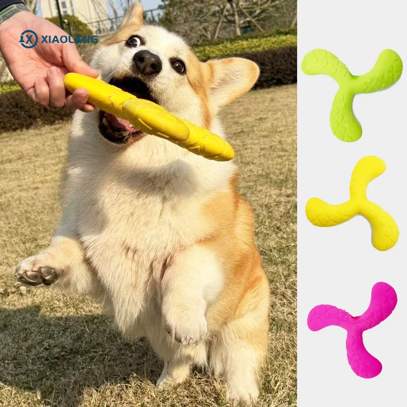 Fun Pet Toy Water Floating Triangle Boomerang for Dogs Puppy Squeaker Squeaky Molar Dog Toy Pet Training Dog Accessories