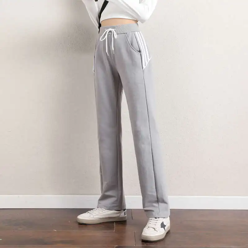 

Lighing Delivery Spring And Autumn New Product Straight Sports Loose Casual Women's Fashion Versatile Wide Leg Pants