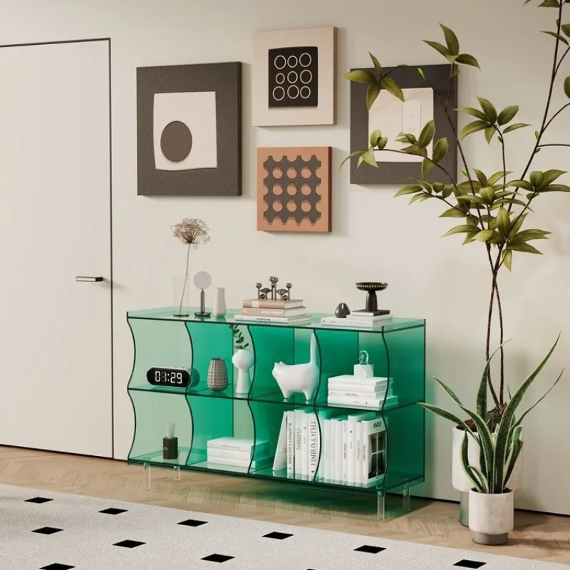 American household solid wood tea and dining side cabinet multi-layer floor display storage rack