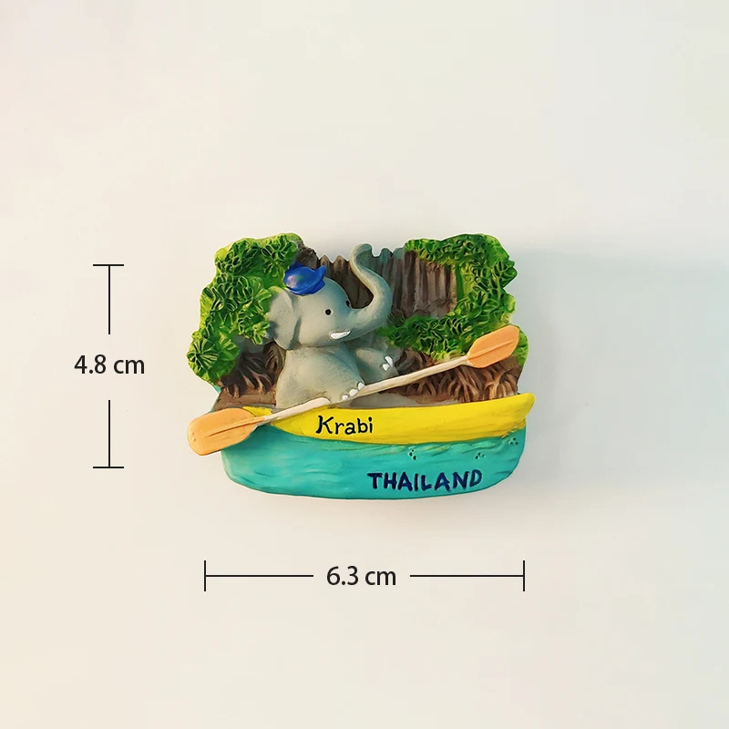 تايلاند، فوكيت، بانجكوك، الفيل، كرابي، مجسمة ثلاثية الأبعاد، هدايا تذكارية للسياحة، لوحة راتينج، ديكور منزلي، مغناطيس الثلاجة #4