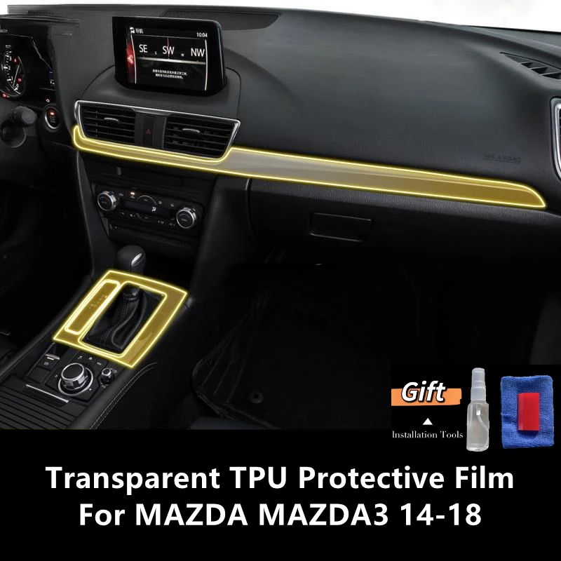 

For MAZDA MAZDA3 14-18 Car Interior Center Console Transparent TPU Protective Film Anti-scratch Repair Film Accessories Refit