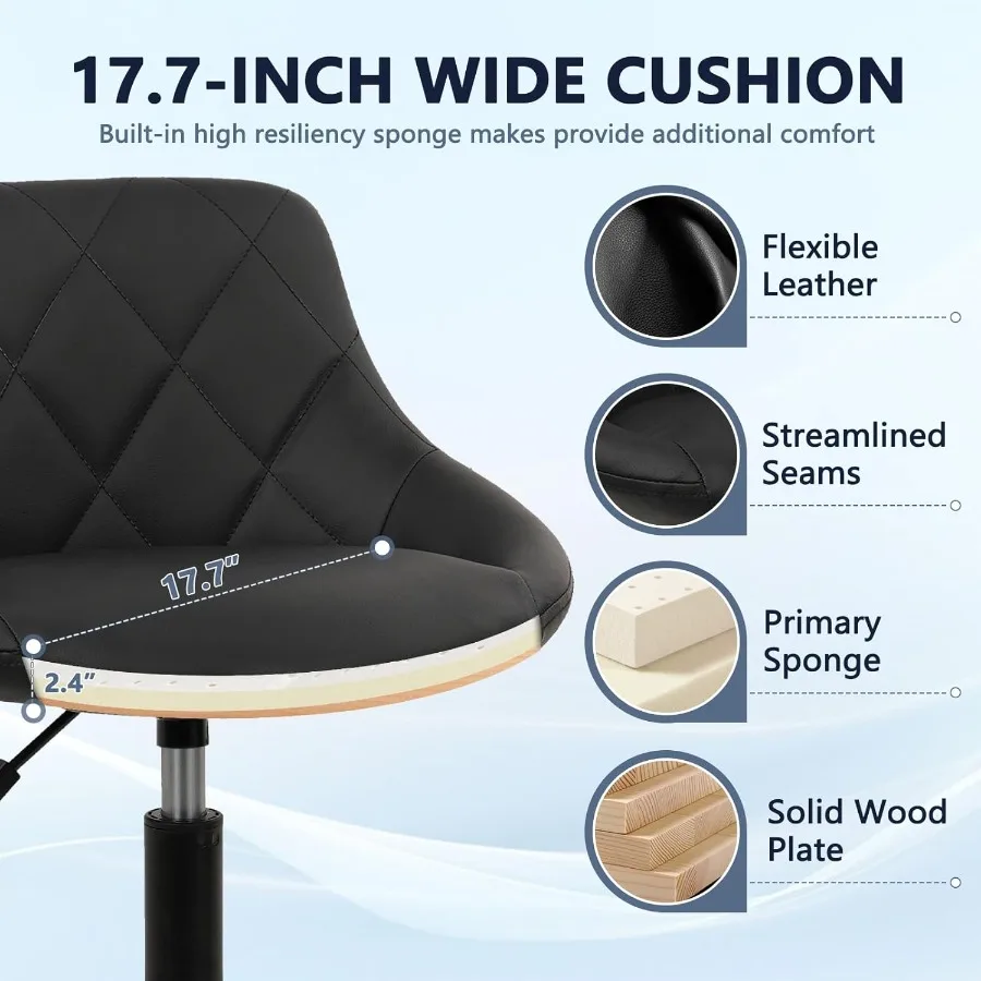 منخفضة الظهر المتداول البراز بولي Leather الجلود الغرور البراز قابل للتعديل ارتفاع مريح قطب المتداول مكتب البراز العمل صياغة قطب تشاي
