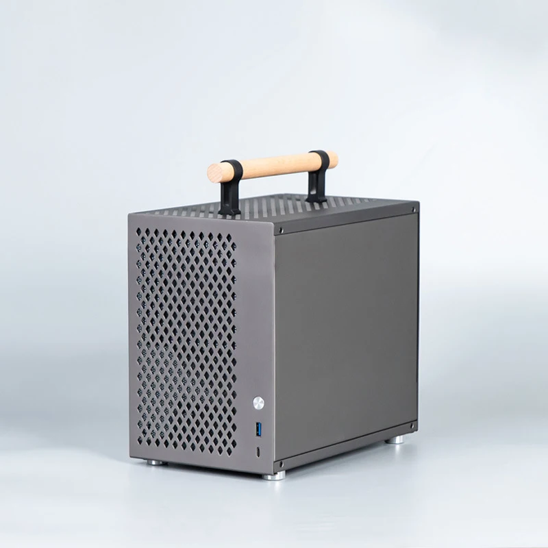 P70 حافظة كمبيوتر صغيرة من الألومنيوم بالكامل مدمجة محمولة A4 لسطح المكتب SFX ITX حافظة كمبيوتر صغيرة التوصيل المباشر ITX حافظة صغيرة لوحة جانبية زجاجية