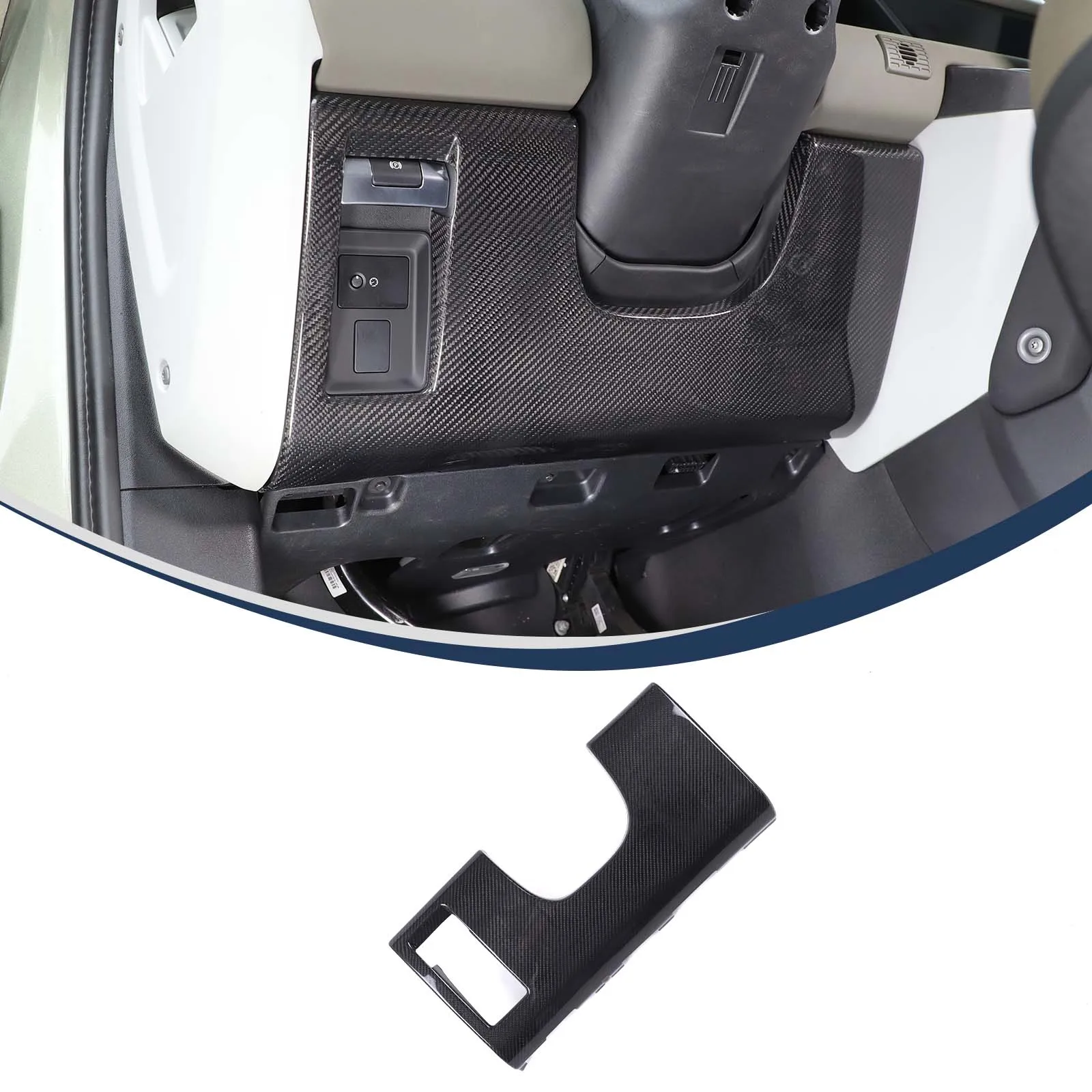 

Для Land Rover Defender 90 110 130 2020-2025 + настоящее углеродное волокно, автомобильный руль, наклейка под защитной панелью, автомобильные аксессуары