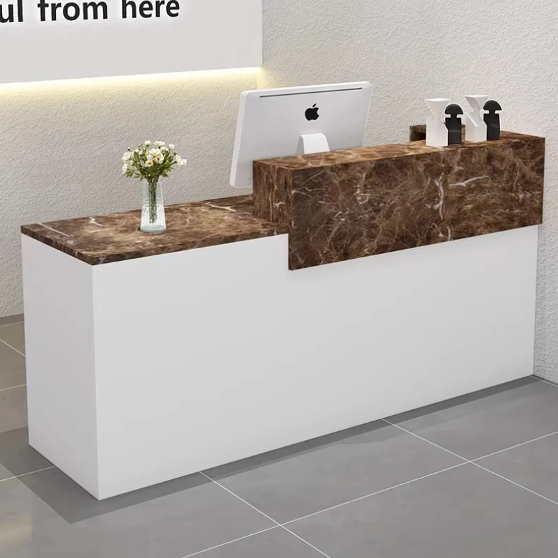 

Luxury Reception Desk Cafe Counter Hairdressing Cashier Reception Desk Market Counter Table Comptoir Caisse Corner Furniture