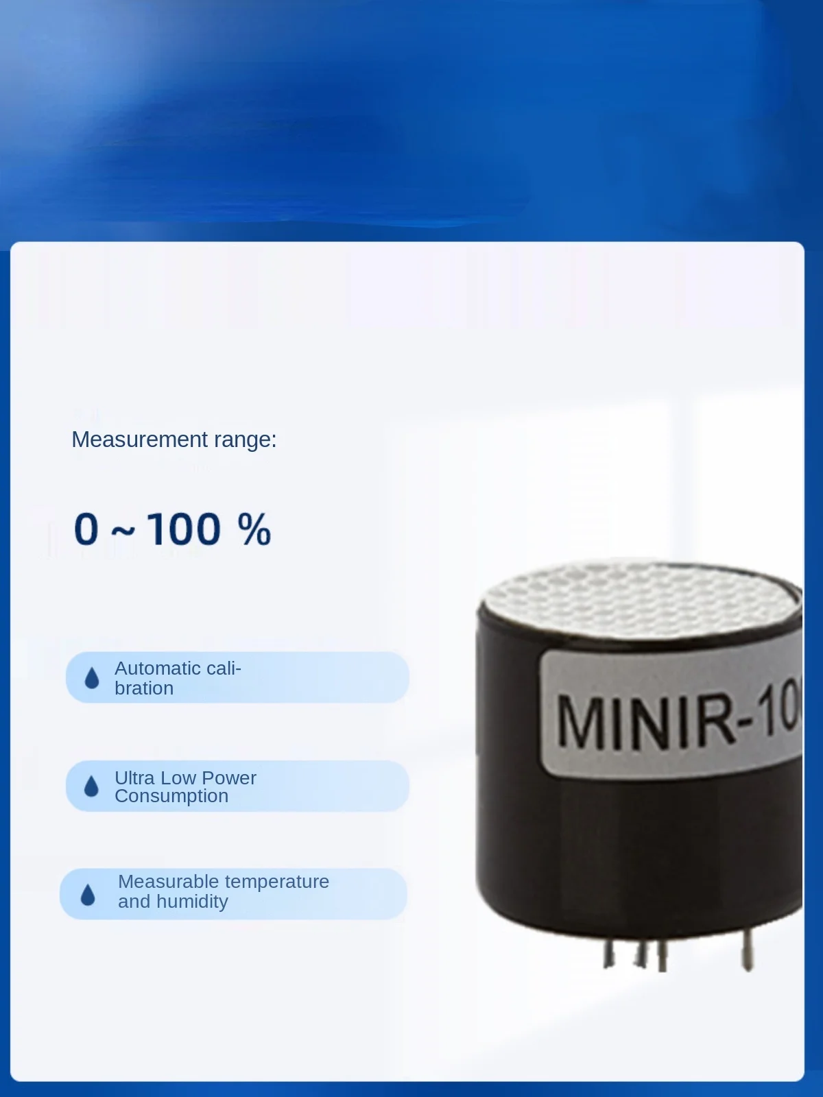 UK MINIR-5 MINIR-20 MINIR-60/100 Large Range Infrared Carbon Dioxide Sensor