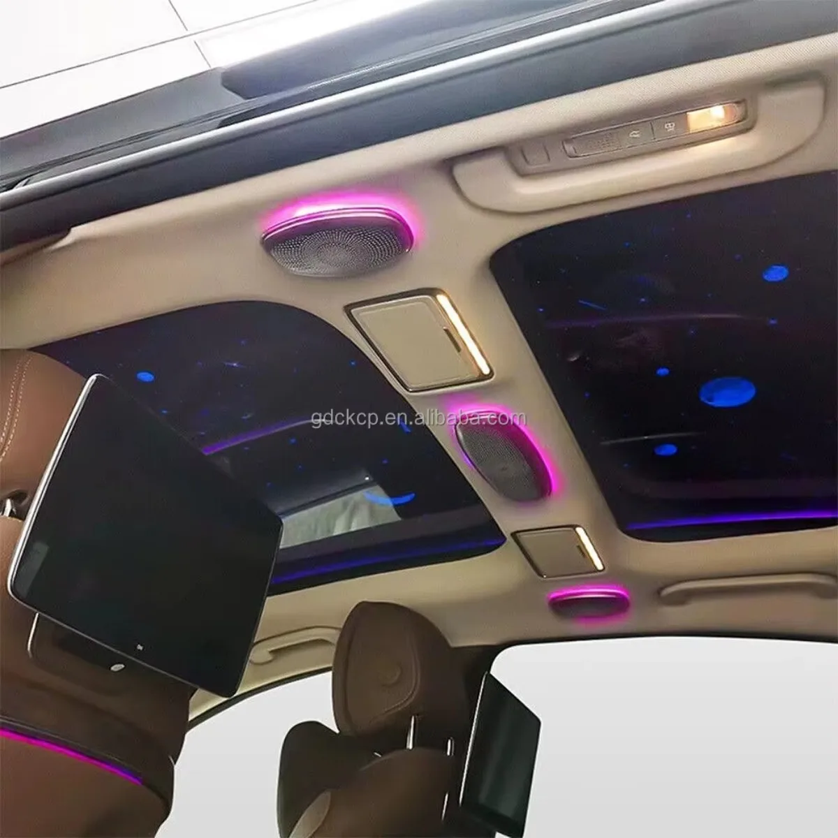 W205 X253 Rear Roof Speakers With Ambient Light for Mercedes-Benz GLC 2016-2022 Ceiling Speakers Audio Cover LED Ambient Light view 3