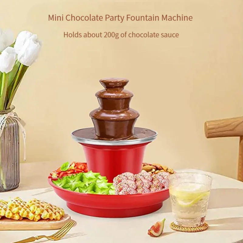 

BEIJAMEI Mini Chocolate Fountain Melting Tower Machine Electric Chocolate Waterfall Melting Slurry Machine with Chassis