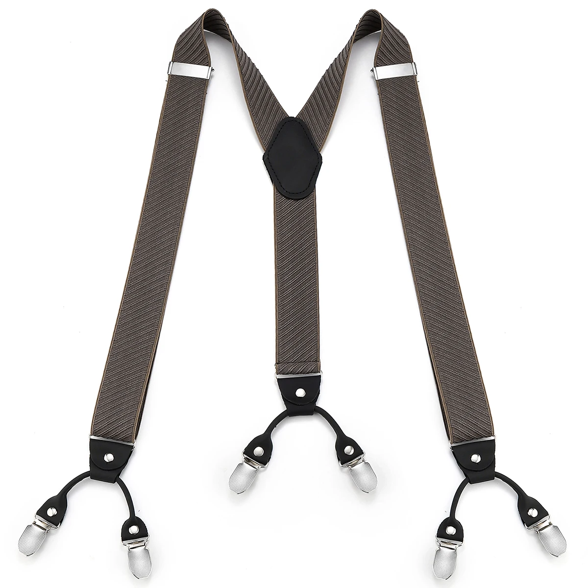 Британский ретро-стиль цвета хаки из саржи, мужской костюмный костюм с шестью зажимами, аксессуар для брюк, нескользящие подтяжки.