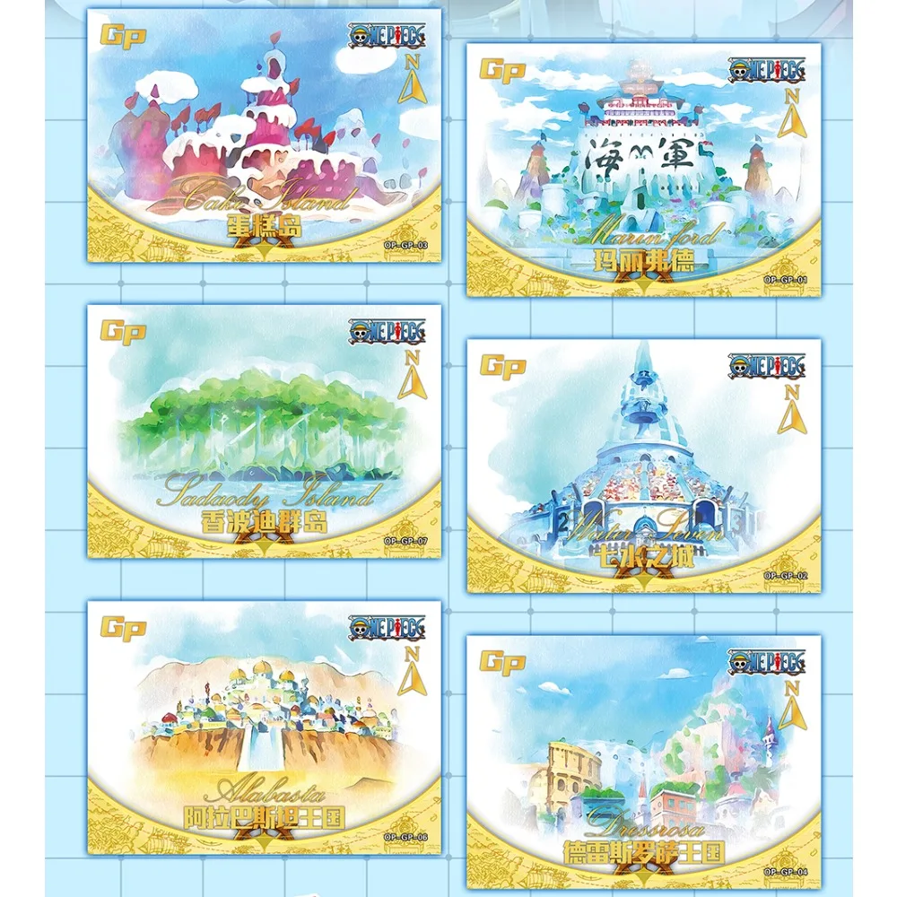 One Piece Popular Anime Collection Card for Boys and Girls Christmas Exquisite Rotating Acrylic Drifting Sand Craft Card Gifts