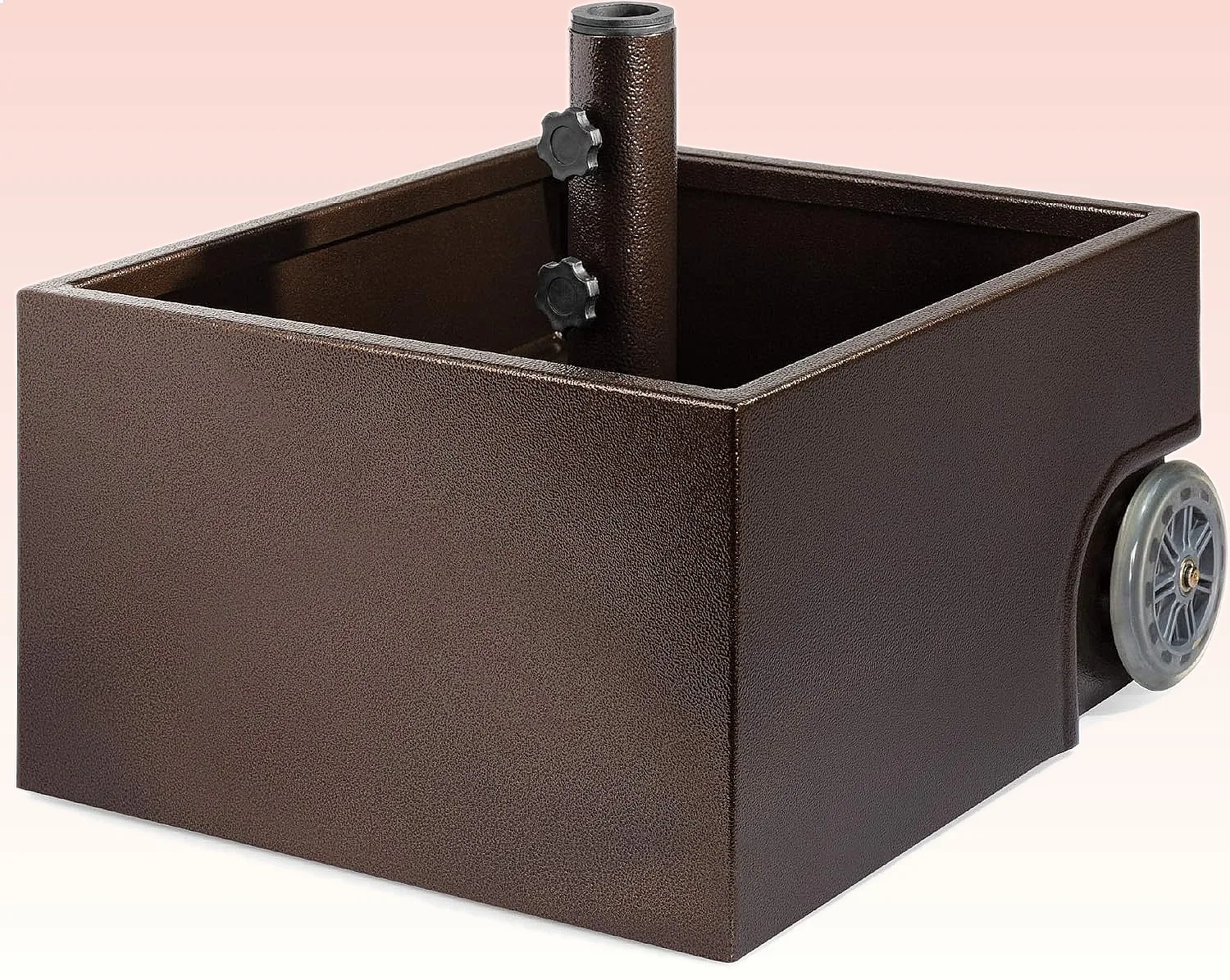 150lb Portable Steel Umbrella Base Stand with Fillable Planter, Wheels, and Handle for Outdoor Patio Garden