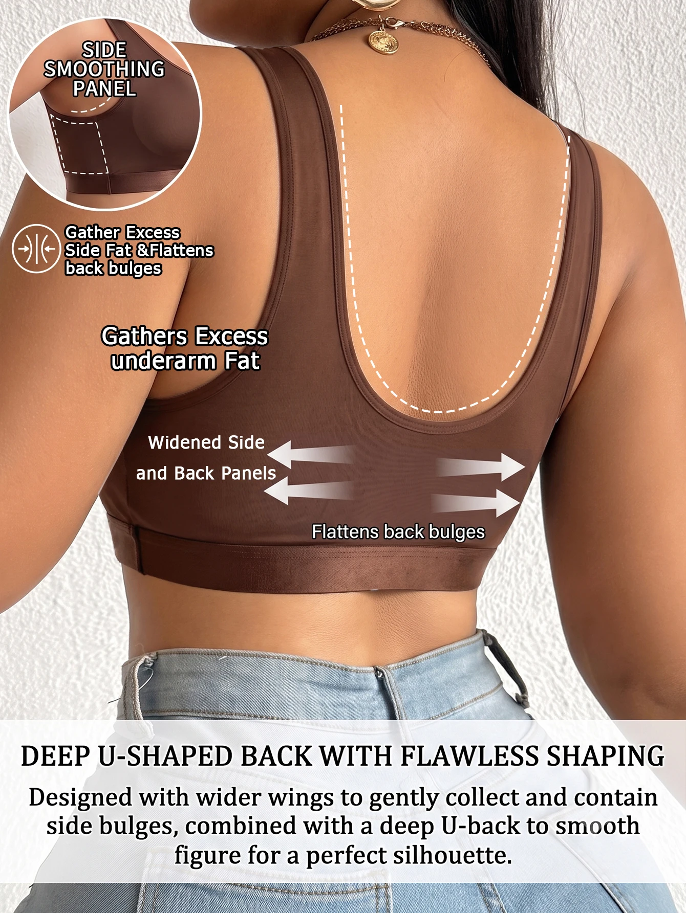 Plus Size Women Full Cup Wireless Bra Front Closure Unlined Push-Up Anti-Sagging Shaping Lingerie