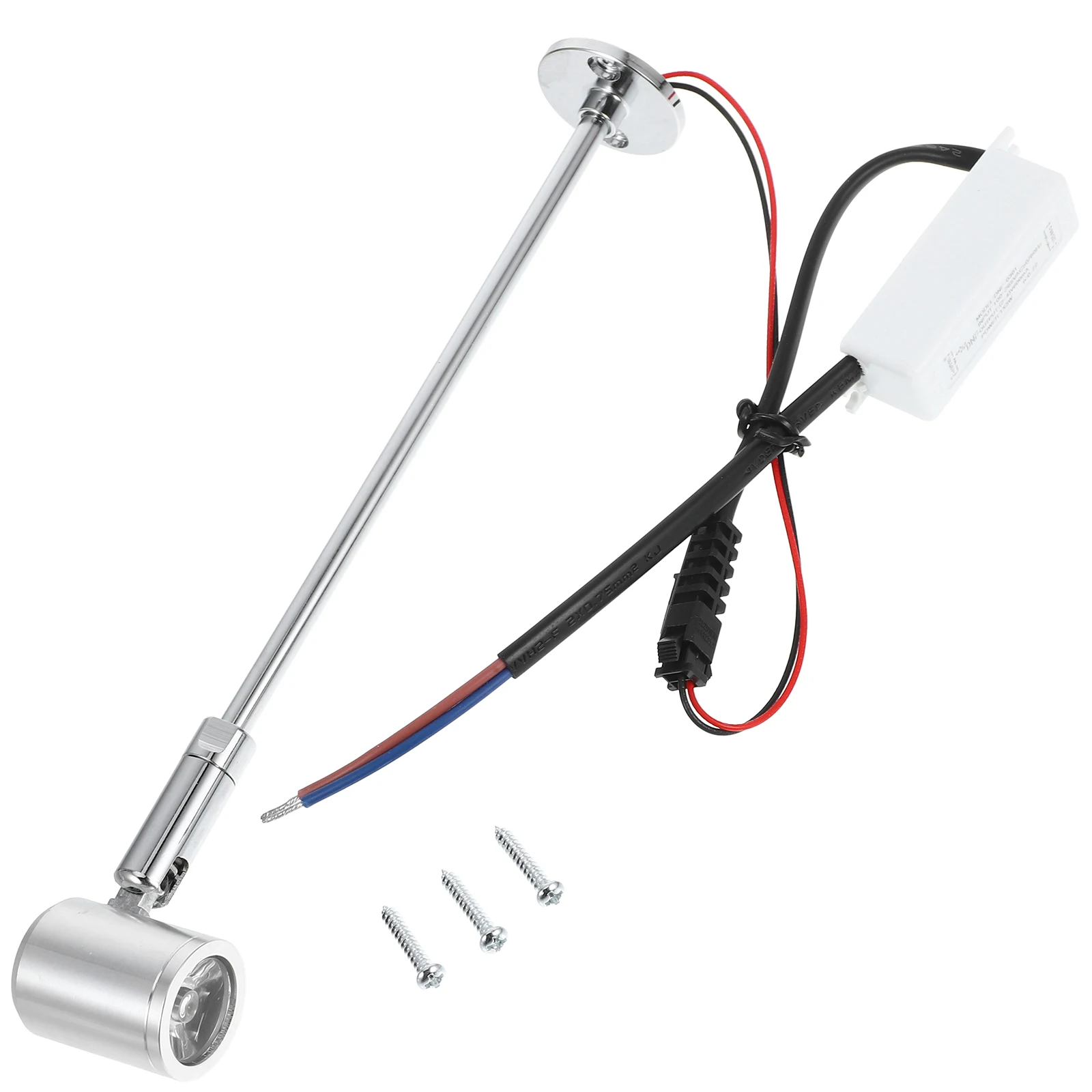 

Small LED Spotlight 3W Natural White 4000 4200K 215MM Silver Pole Mini Cabinet Lighting for Jewelry Showcase Display Lamp