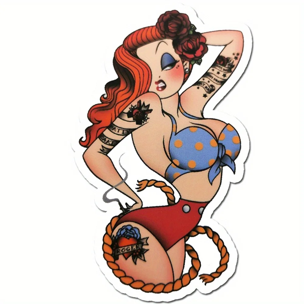 

Vintage Poster Girl Decals - Waterproof Vinyl Stickers for Cars, Laptops, Skateboards, Guitars, Motorcycle Helmets