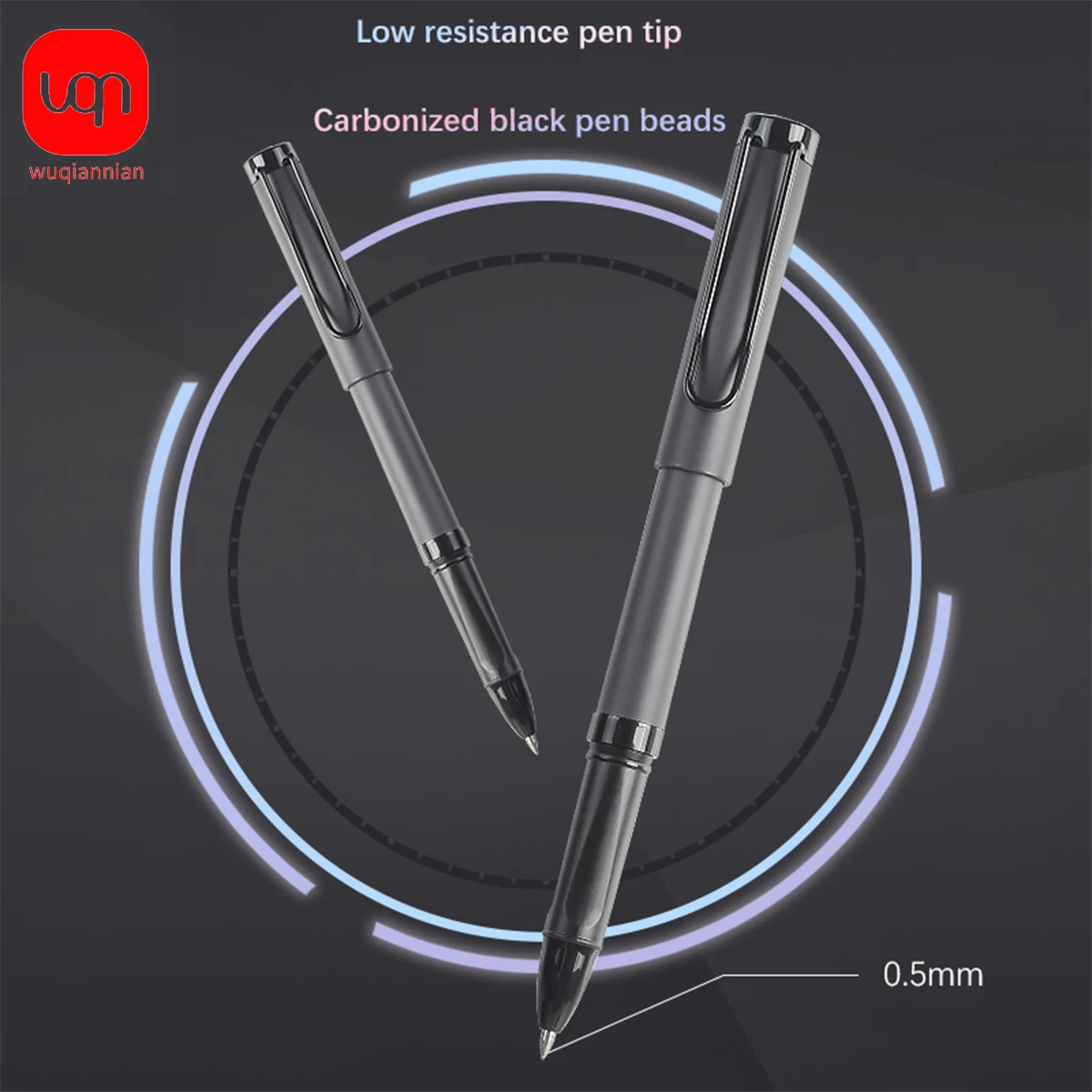 

Ручка WQN-4/8/12 шт. с черными углеродными чернилами, высококачественная, с привлекательным дизайном, наконечник 0,5 мм, пружинная крышка, для письма и офиса