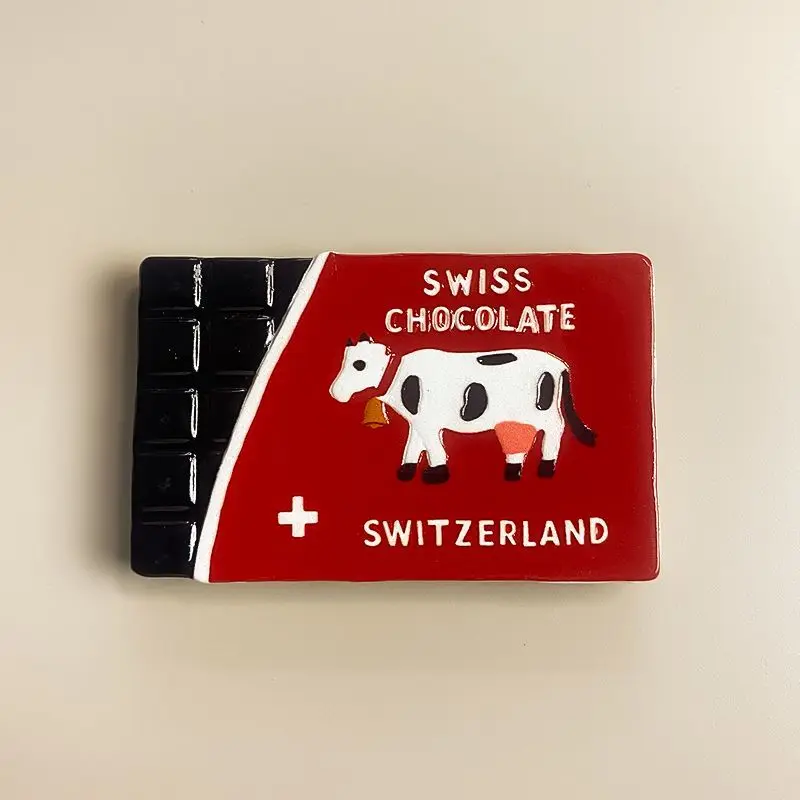 

Swiss Chocolate Travel Creative Travel Souvenirs Refrigerator Magnets Three-dimensional Magnetic Stickers Decorations Characteri