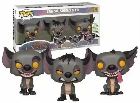 Funko pop o rei leão banzai shenzi ed figura de vinil boneca pvc figura de ação modelo brinquedo brinquedos colecionáveis para crianças