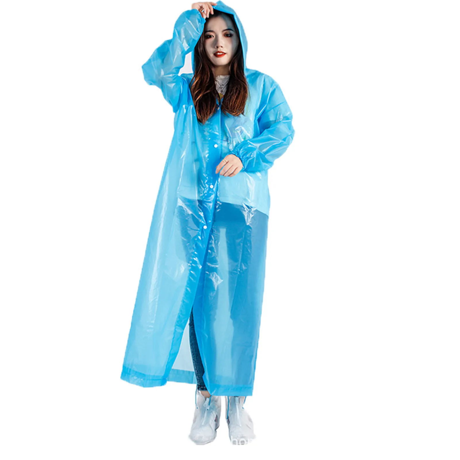 Translucent Raincoat Lightweight Hooded Raincoat Rainwear Men Women