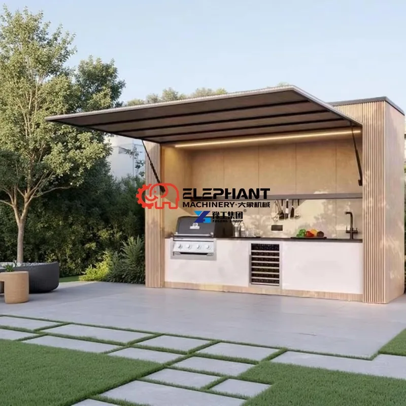 Stainless Steel Outdoor Kitchen Pod Prefabricated BBQ Grill Cabinet Modular Garden & Patio Cooking Station All-Weather Solution