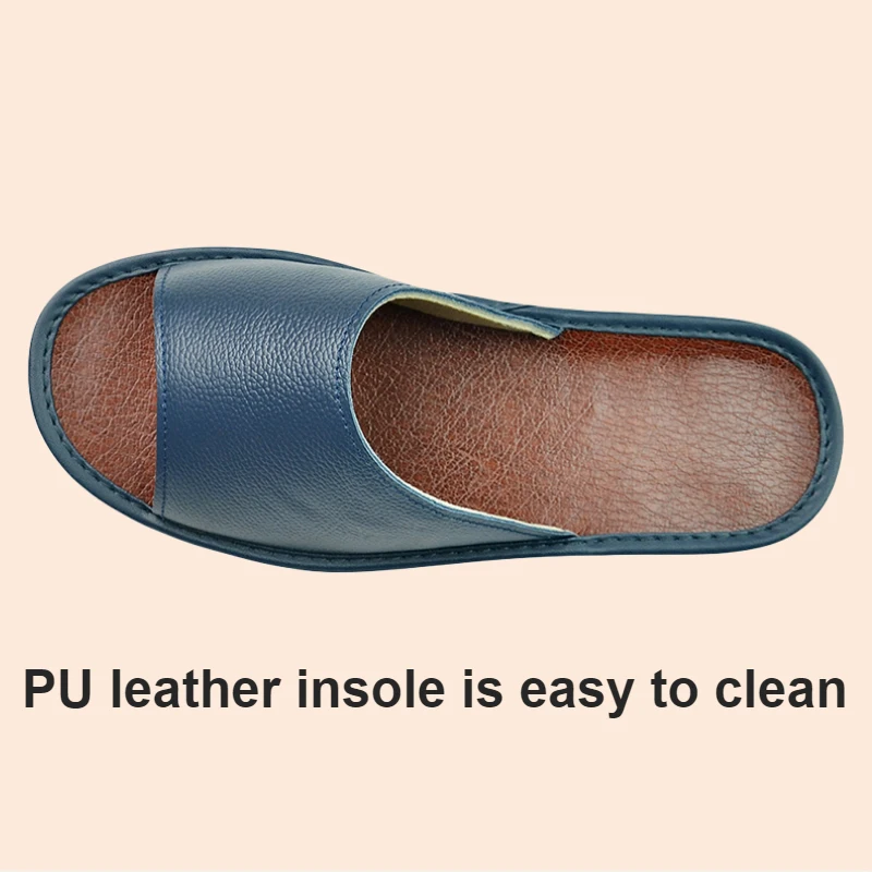 Big sizes Genuine Cow Leather Slippers Homes in indoor slipper summer open toe sandals men women elderly casual Slides shoes