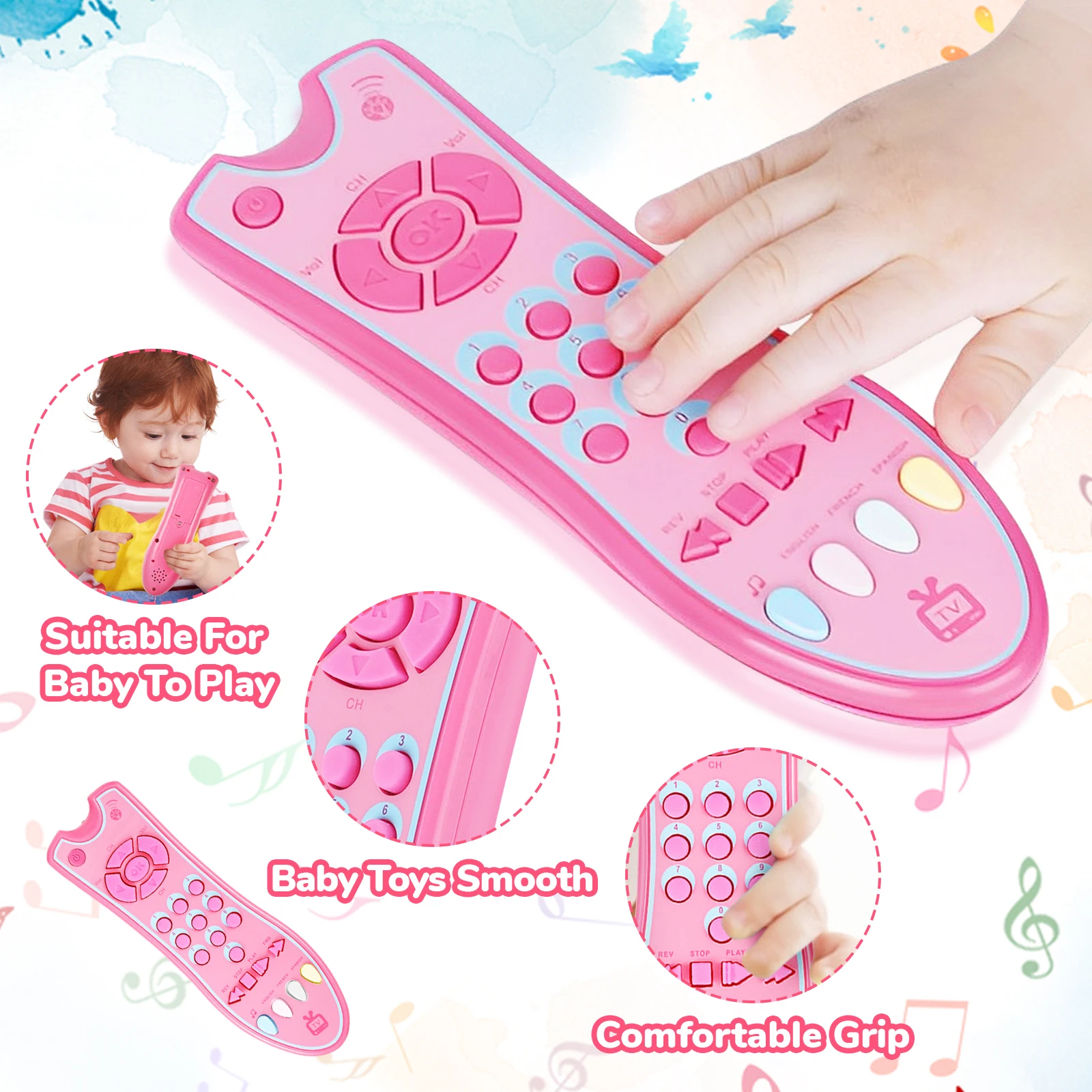 아기용 텔레비전 리모컨 장난감 다채로운 초기 교육용 전기 침실 컨트롤러 장난감 색상