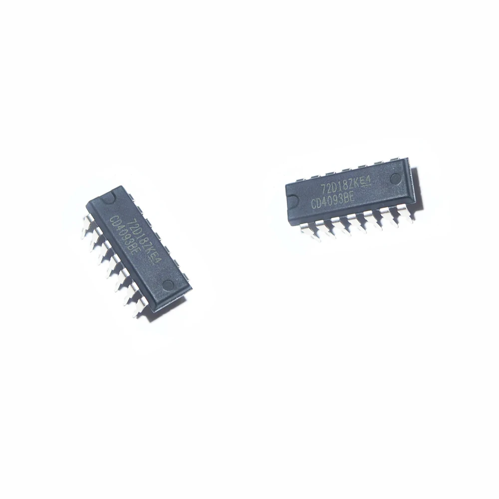10PCS/LOT CD4093BE CD4093 DIP-14 Four-way 2-input NAND Logic Chip New Good Quality Chipset In Stock