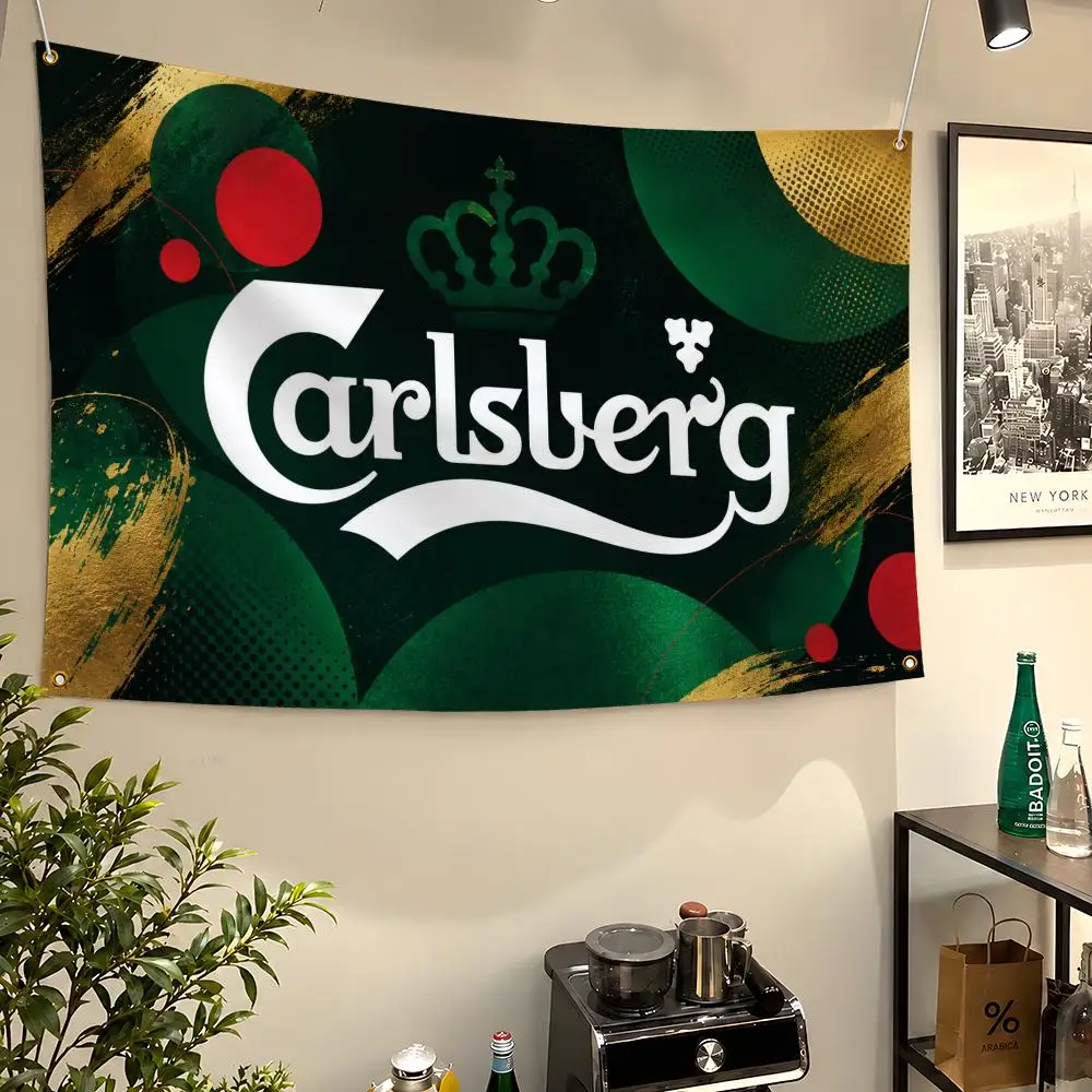 Brand C-Carlsberg Danish Pilsner Beer Flags Wall Hanging Flag Banners For Birthday Parties Outdoor Bedroom Dorm Room Decor