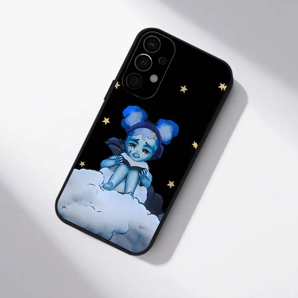 J-Junior H Sad Girl غطاء هاتف أسود لهاتف سامسونج S25، S24، S21، S22، S23، S30، Ultra، S20، Plus، Fe، Lite، 5G #3