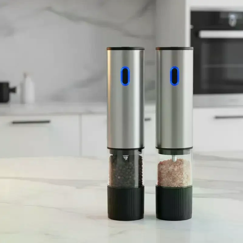Electric Salt And Pepper Grinder Automatic Rechargeable Pepper Mill Shakers Adjustable Coarseness One-Handed Automatic Operation