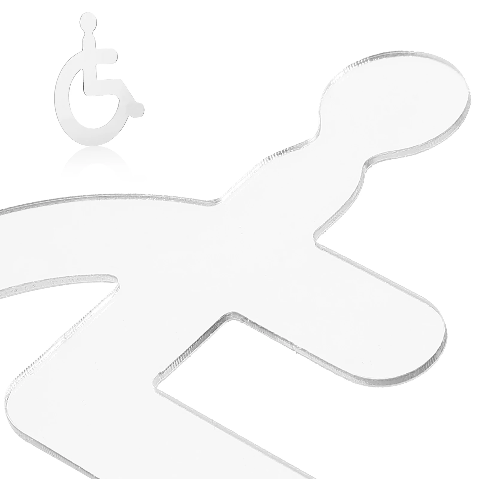 

4pcs Toilet Wheelchair Disabled Sign Acrylic Door Decal Easy Install Public Restroom Elevator Direction Symbol For Disabled