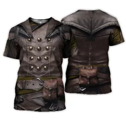 Knights Templar Streetwear Casual Unisex Tops For Men Fashion Medieval Armor 3D Printed T Shirt Harajuku Summer Short Sleeve Tee