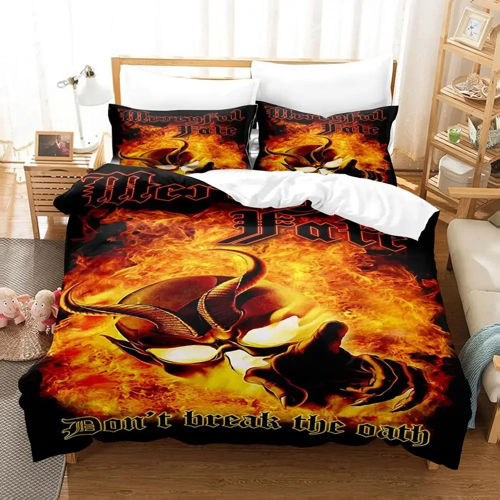 3D Print Mercyful fate Bedding Set Duvet Cover Bed Set Quilt Cover Pillowcase Comforter king Queen Size Boys Adult Bedding Set