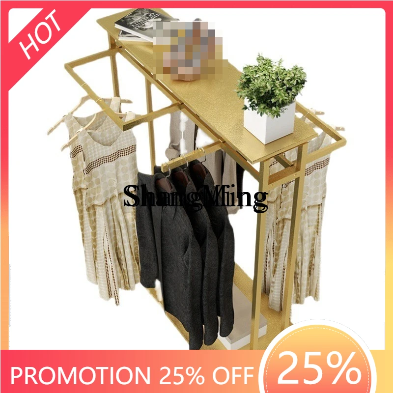 

FG new model clothing display rack Floor-to-ceiling positive hanger Double row hanger Middle island rack Special shelf