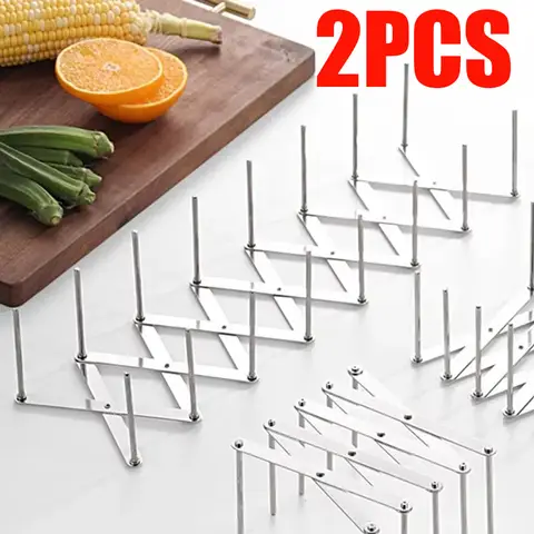 Retractable Storage Rack Space Saving Pot Lid Holder Space-Saving Stainless Steel Plate Dish Rack Heavy Duty For Kitchen Tools