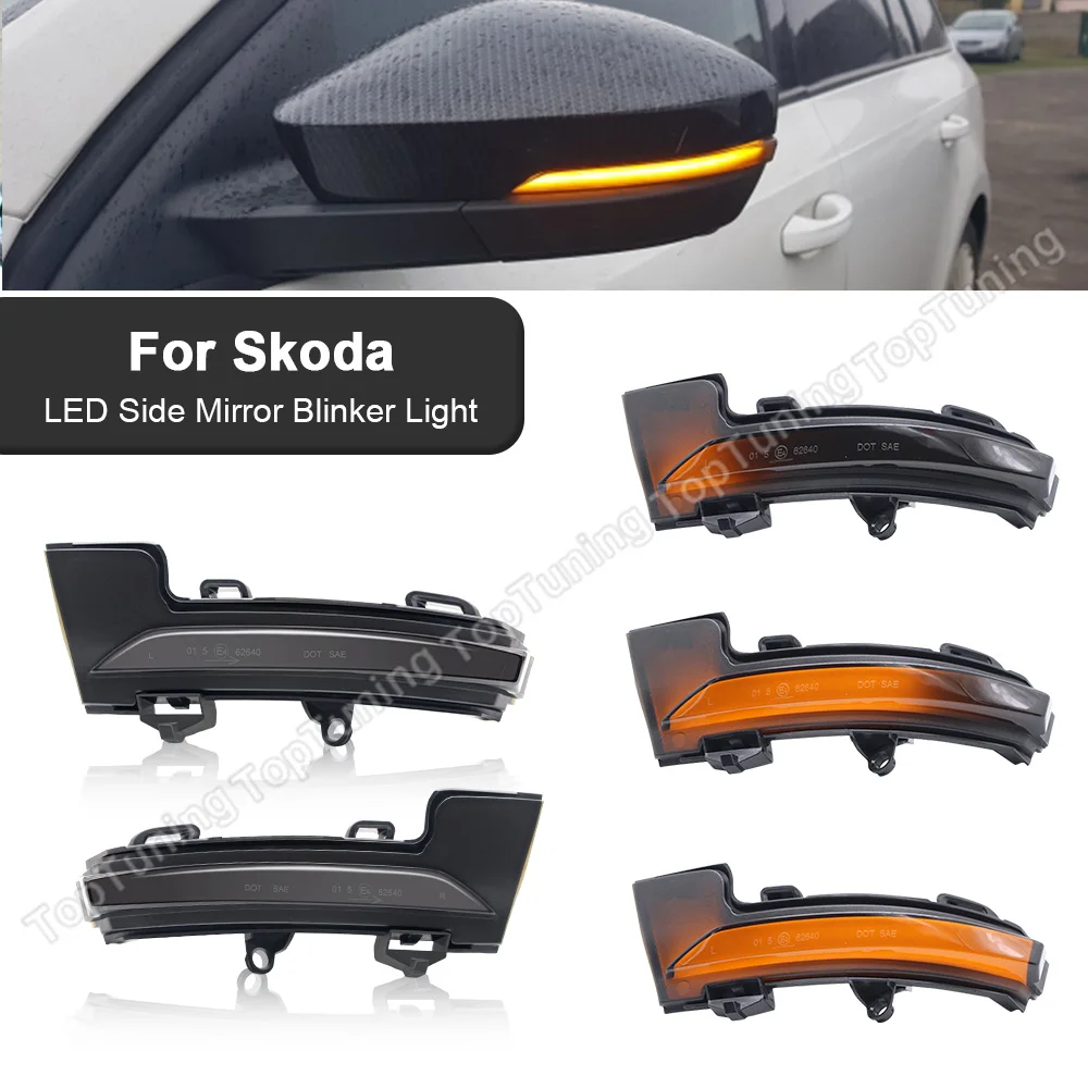 

1 Set Dynamic LED Side Mirror Blinker LED Side Wing Rearview Mirror Lamp For Skoda Superb III B8 3V Pre-facelift 2015-2018