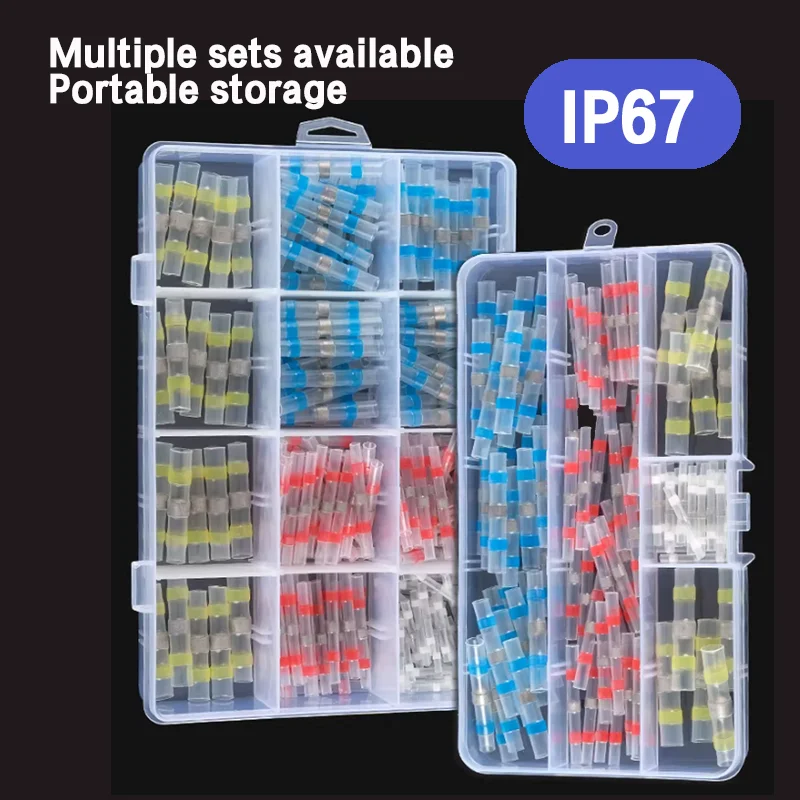 Waterproof Heat Shrink Solder Terminals 1 Box - Insulated Electrical AWG Wire Butt Splice for Quick & Secure Connection